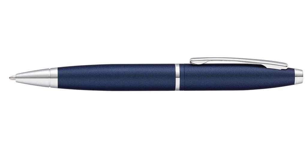 Cross Calais™ Matte Metallic Blue with Polished Chrome Appointments Ballpoint Pen (Blue Ink) - Image 2