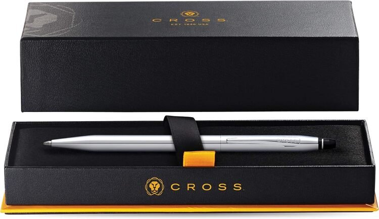 Cross Click™ Chrome with Chrome Appointments Ballpoint Pen (Blue Ink) - Image 4