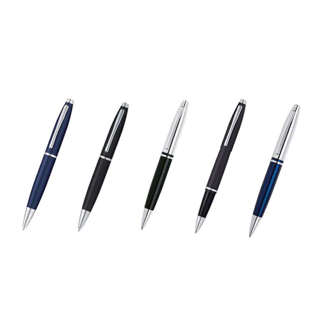 Cross Calais™ Chrome/Blue Lacquer with Polished Chrome Appointments Ballpoint Pen (Blue Ink) - Image 6