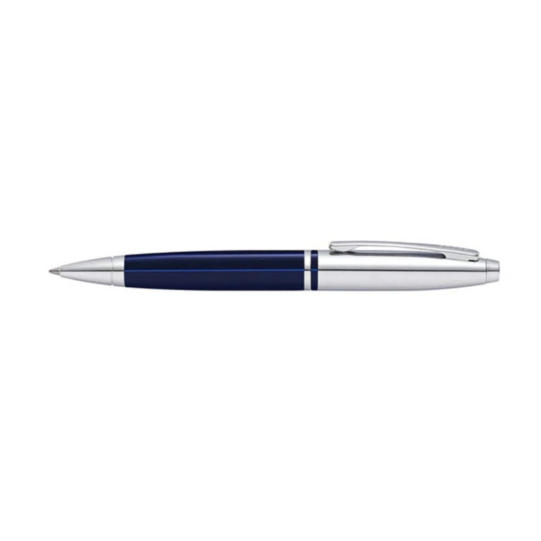 Cross Calais™ Chrome/Blue Lacquer with Polished Chrome Appointments Ballpoint Pen (Blue Ink) - Image 4