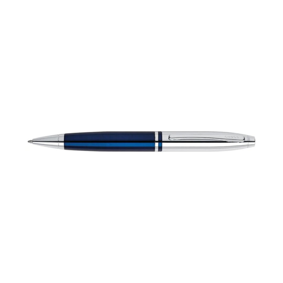 Cross Calais™ Chrome/Blue Lacquer with Polished Chrome Appointments Ballpoint Pen (Blue Ink) - Image 5