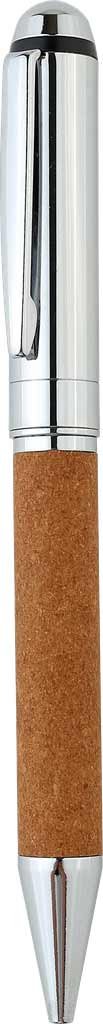 KORU - eco-neutral Metal Pen with Recycled Leather Barrel - Brown - Image 3