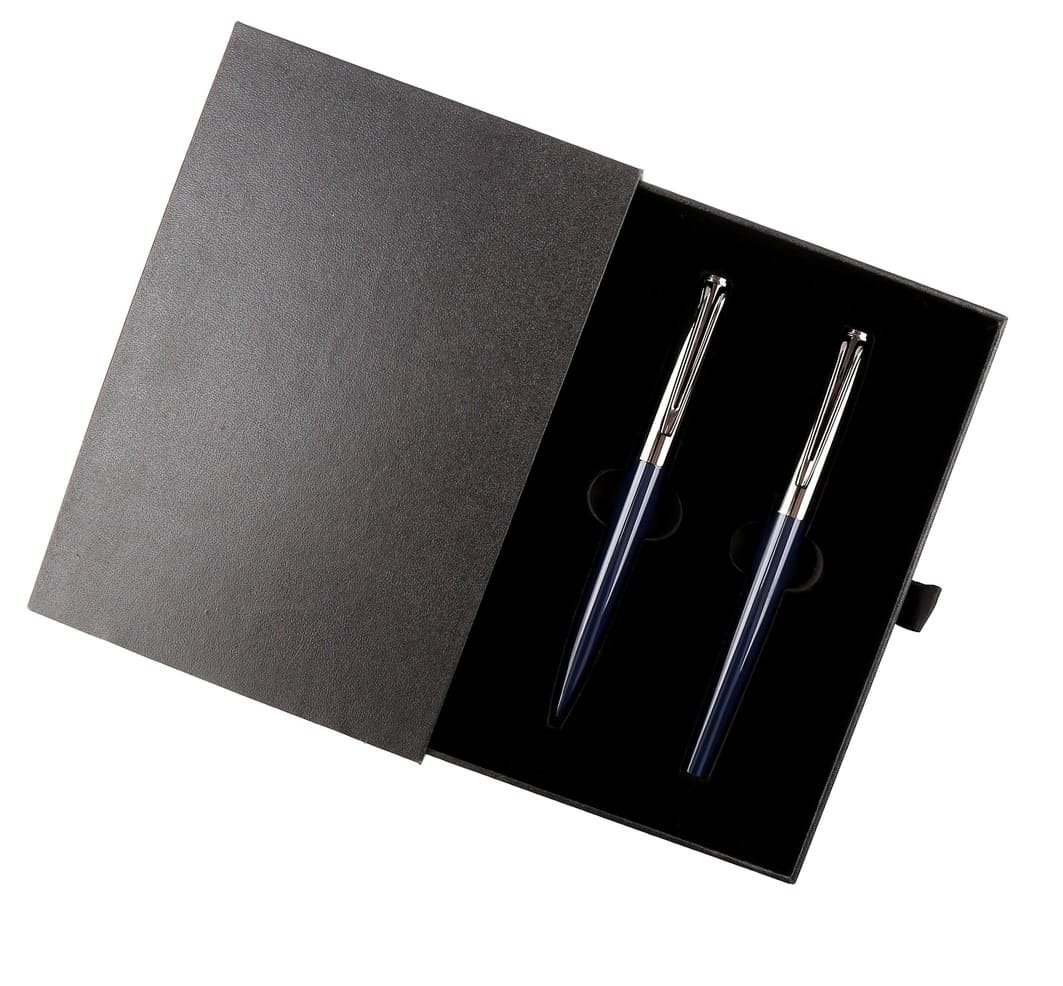 NORA - Gift Set of Roller and Ball Pen - Navy Blue - Image 2
