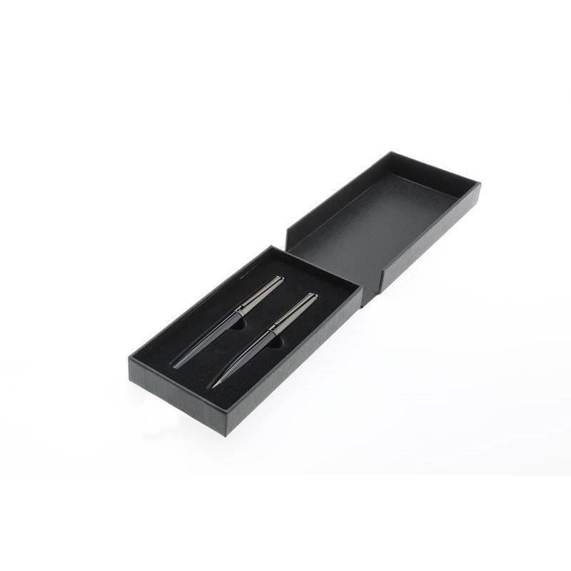 KIRAZ ® Gift Set of 2 Luxury Pens Black / Chrome