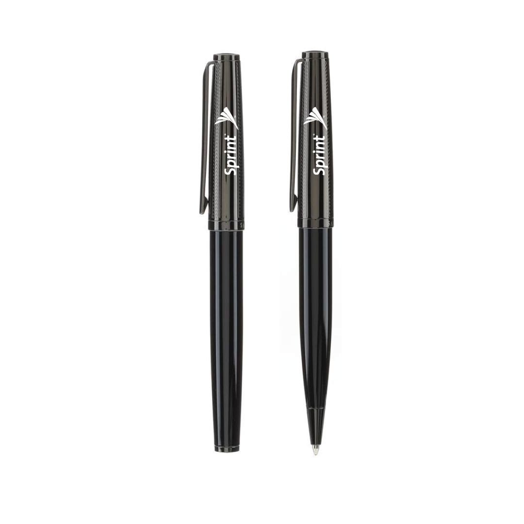 KIRAZ - Santhome® Gift Set of 2 Luxury Pens - Black / Chrome - Image 4