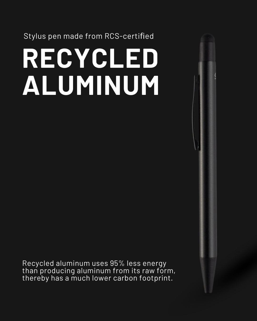 MASSA - Recycled Aluminum Ball Pen - Black - Image 5