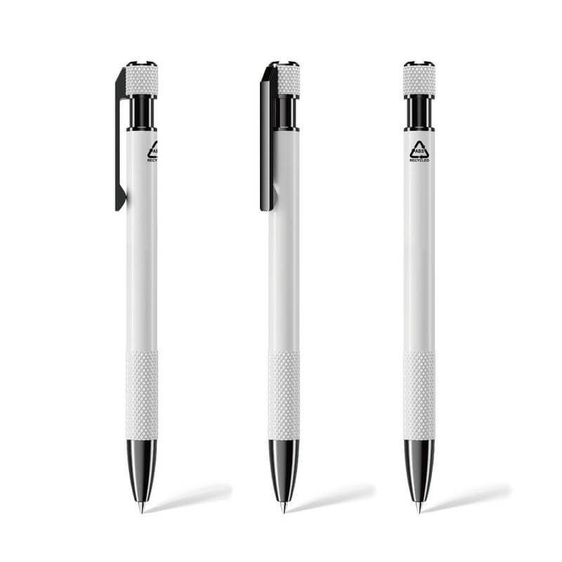 PILA - Recycled Aluminium Ballpoint Pen - White - Image 3