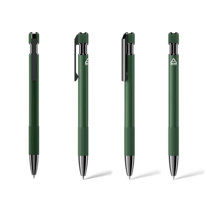 PILA - Recycled Aluminium Ballpoint Pen - Green - Image 4