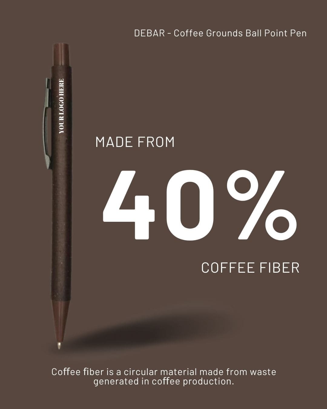 DEBAR - Coffee Grounds Ball Point Pen - Natural - Image 3