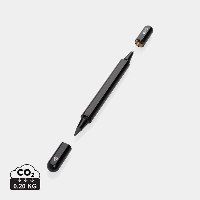Swiss Peak® Storm RCS Recycled Aluminum Dual Tip Pen - Black - Image 2