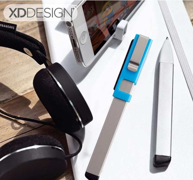 XDDESIGN Kube Metal 4 In 1 Pen - Grey/Blue - Image 5