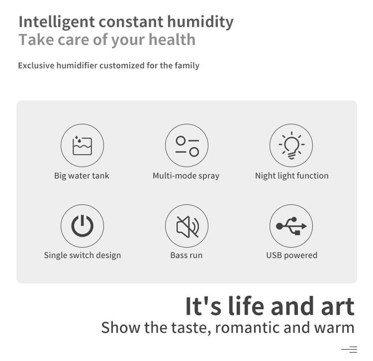 Portable Humidifier X with Light - Black - Image 6