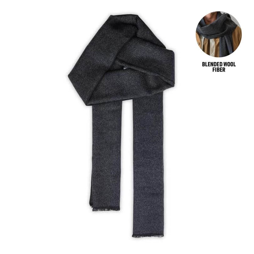 WELLINGTON Premium Wool Herringbone Scarf in Gift Box