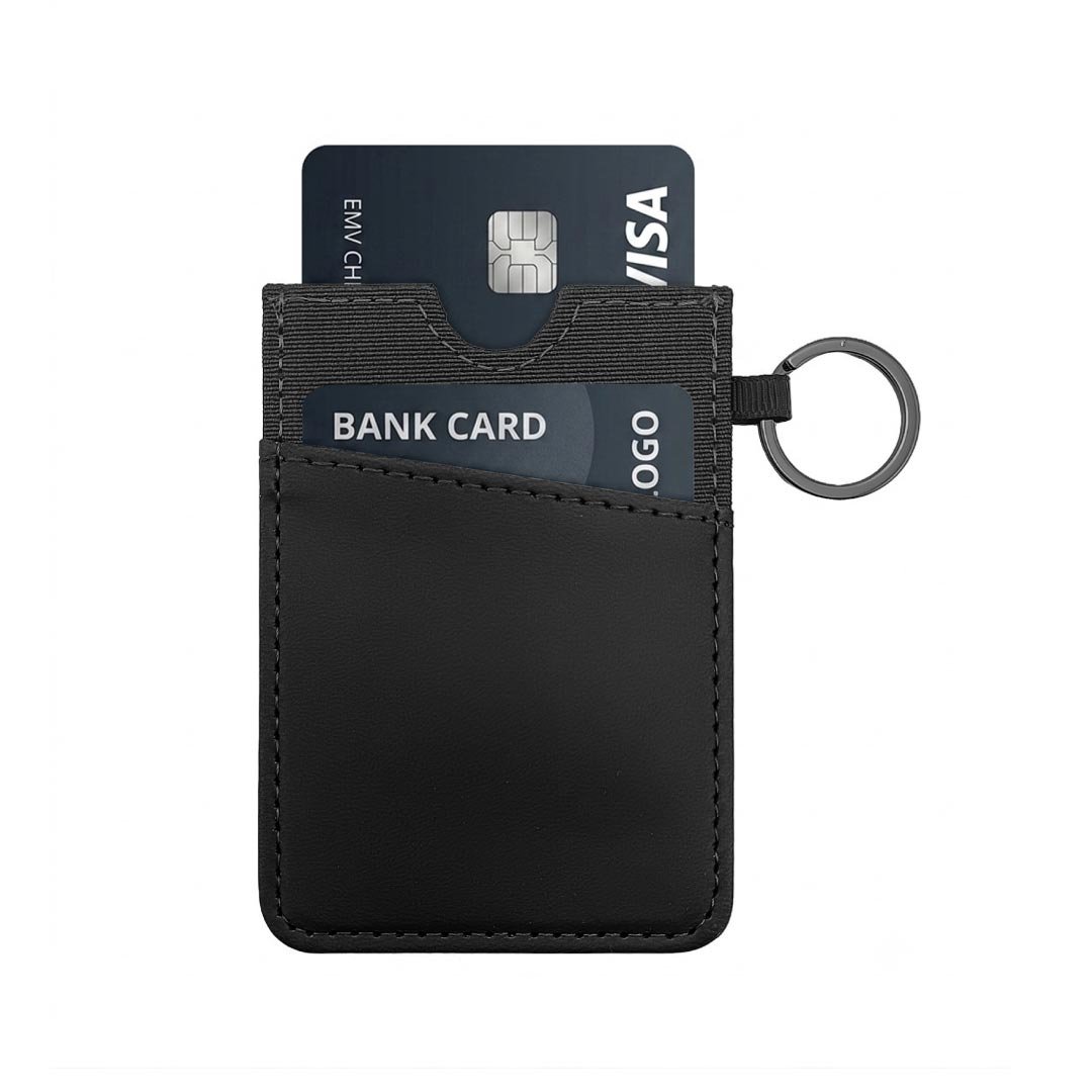 LUGANO - Vertical RFID Cardholder Wallet with Keyring - Black - Image 2