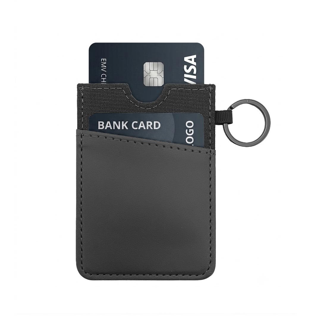 LUGANO - Vertical RFID Cardholder Wallet with Keyring - Carbon - Image 2