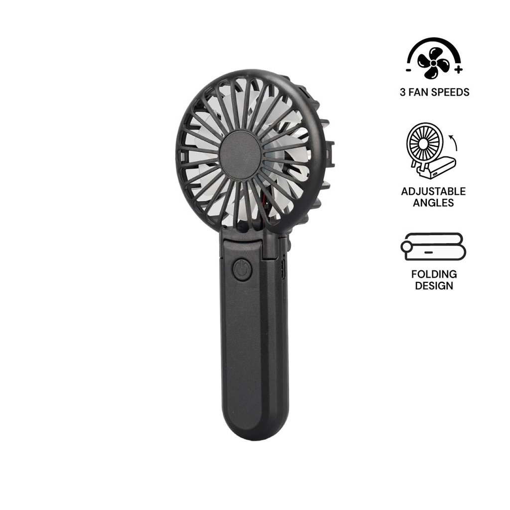 ROTO Rechargeable Handheld Fan with Foldable Desk Stand Black