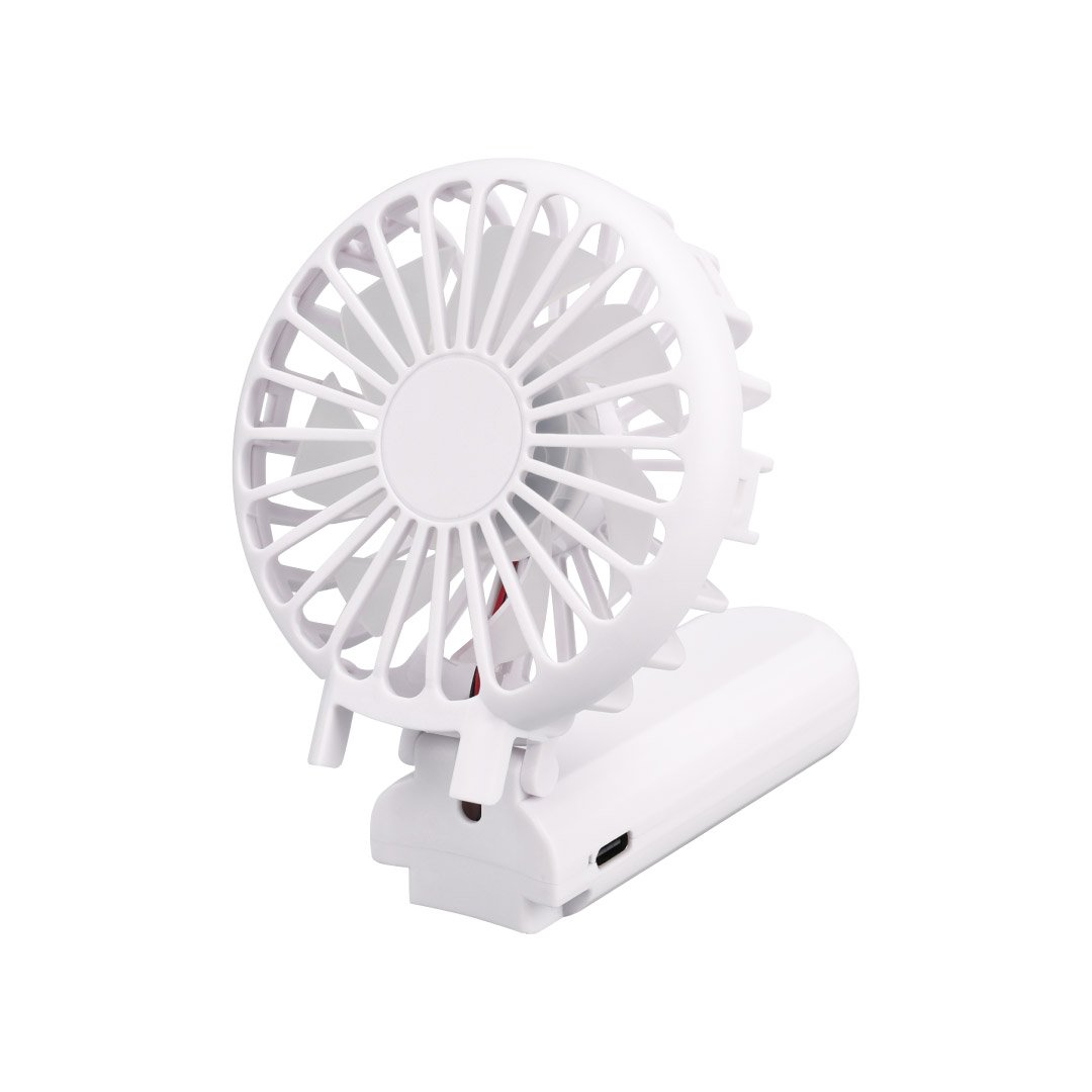 ROTO - Rechargeable Handheld Fan with Foldable Desk Stand - White - Image 2