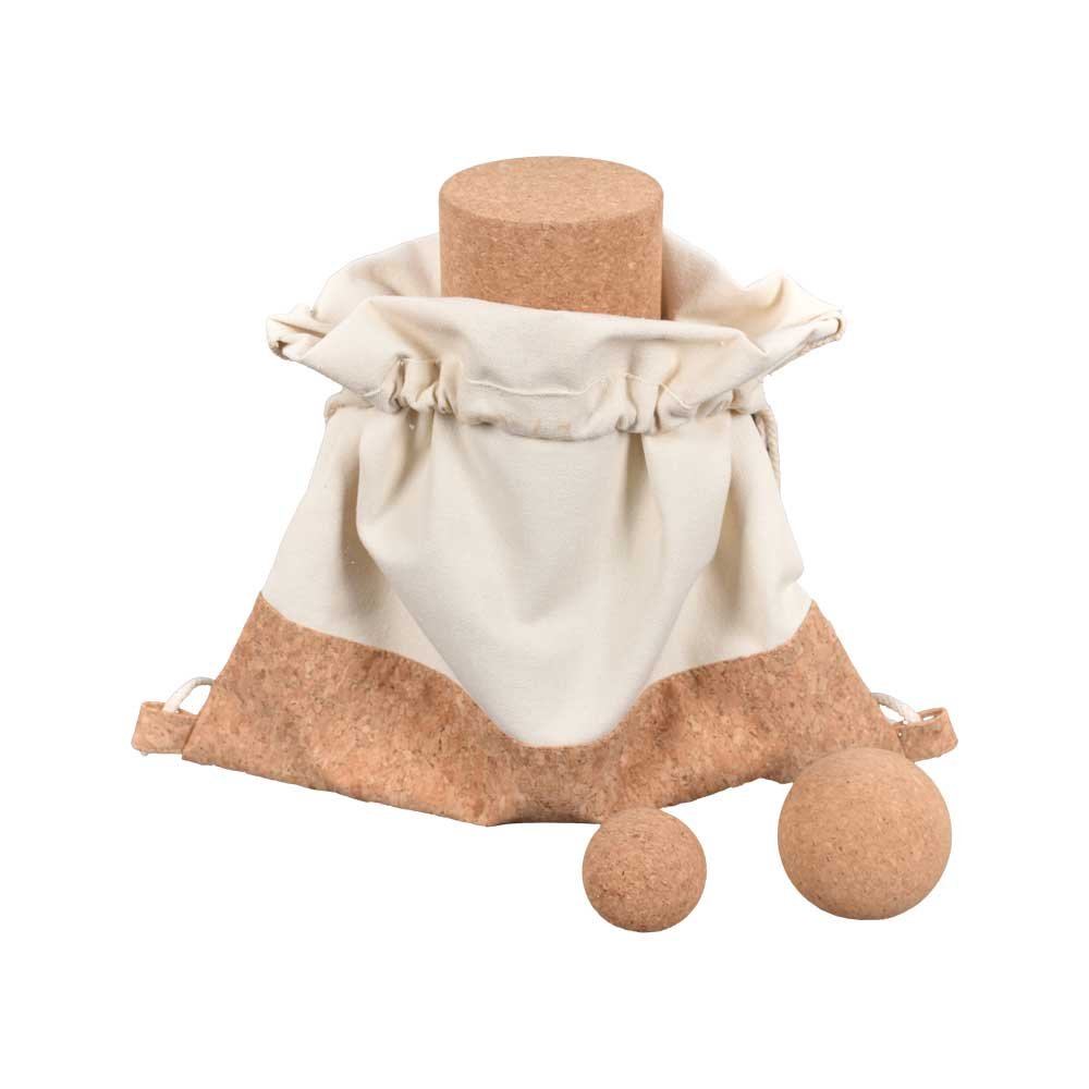 VOLGA - eco-neutral Recycled Cotton/Cork Drawstring Bag - Image 3