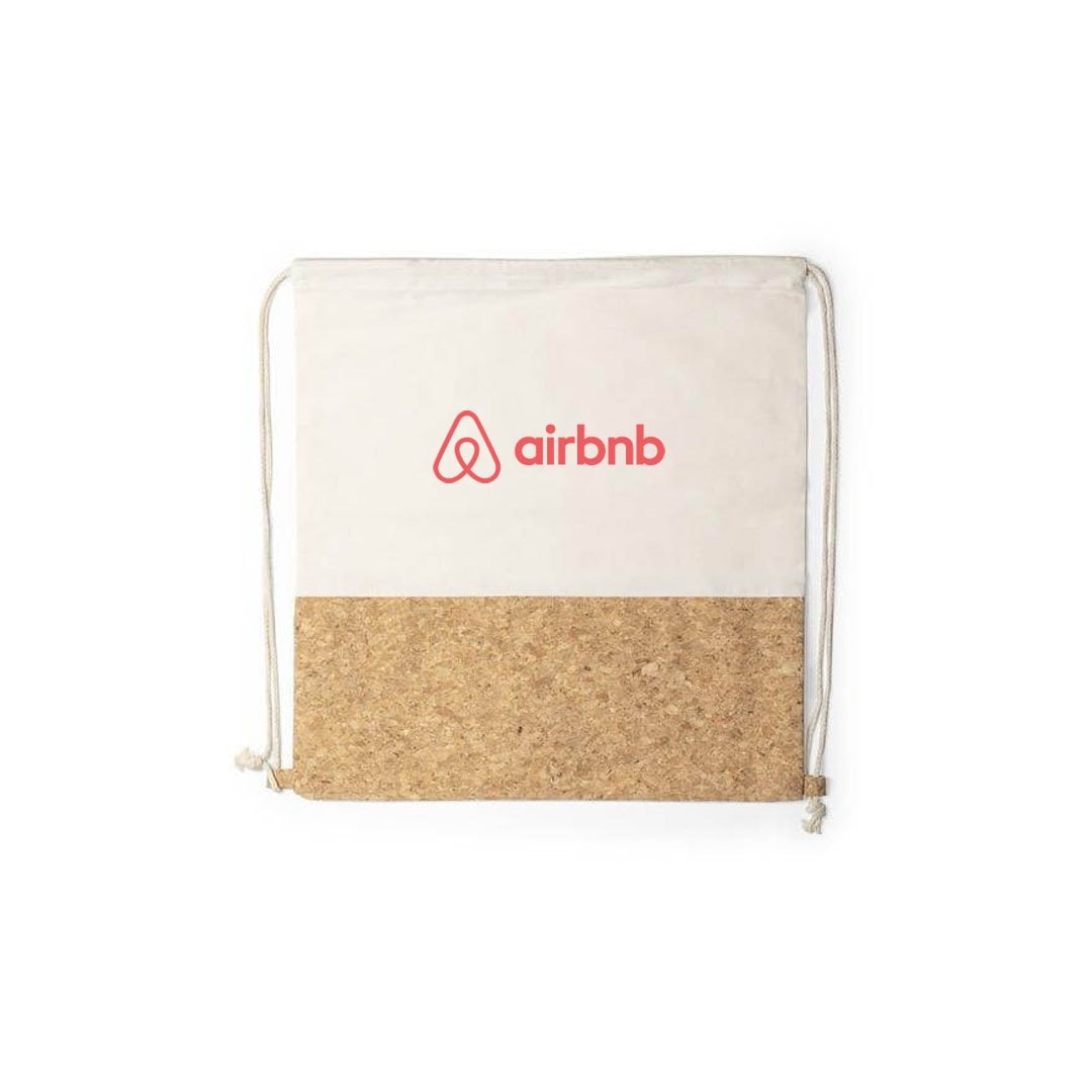 VOLGA - eco-neutral Recycled Cotton/Cork Drawstring Bag - Image 4