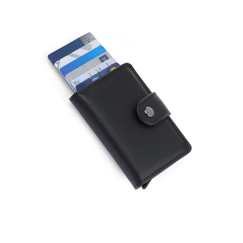 FLORINA RFID PU Slim Cardholder Wallet Black