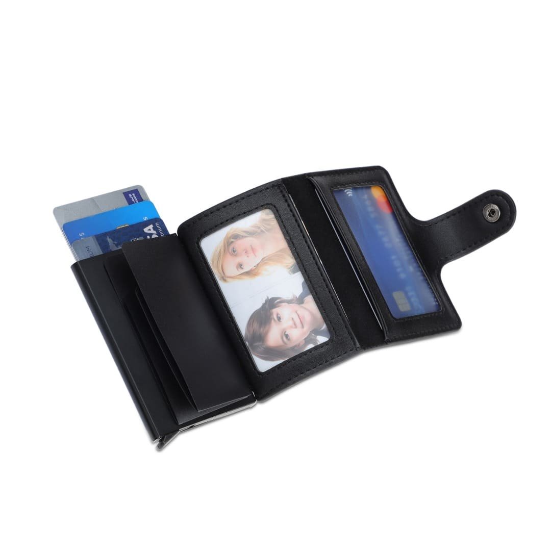FLORINA - RFID PU Slim Cardholder Wallet - Black - Image 5