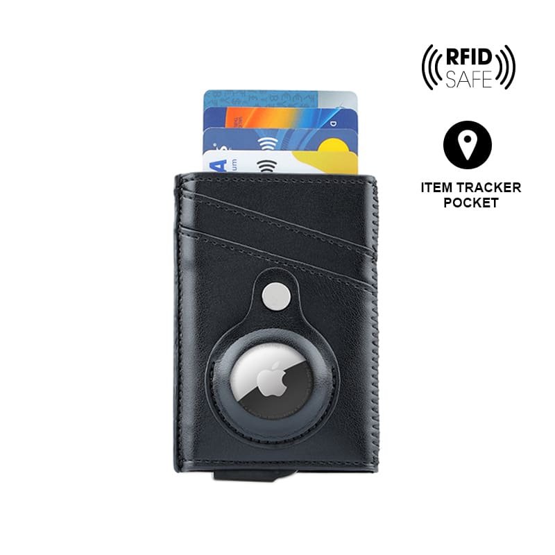 TROMSI ® PU Card Holder with Tag pocket Black