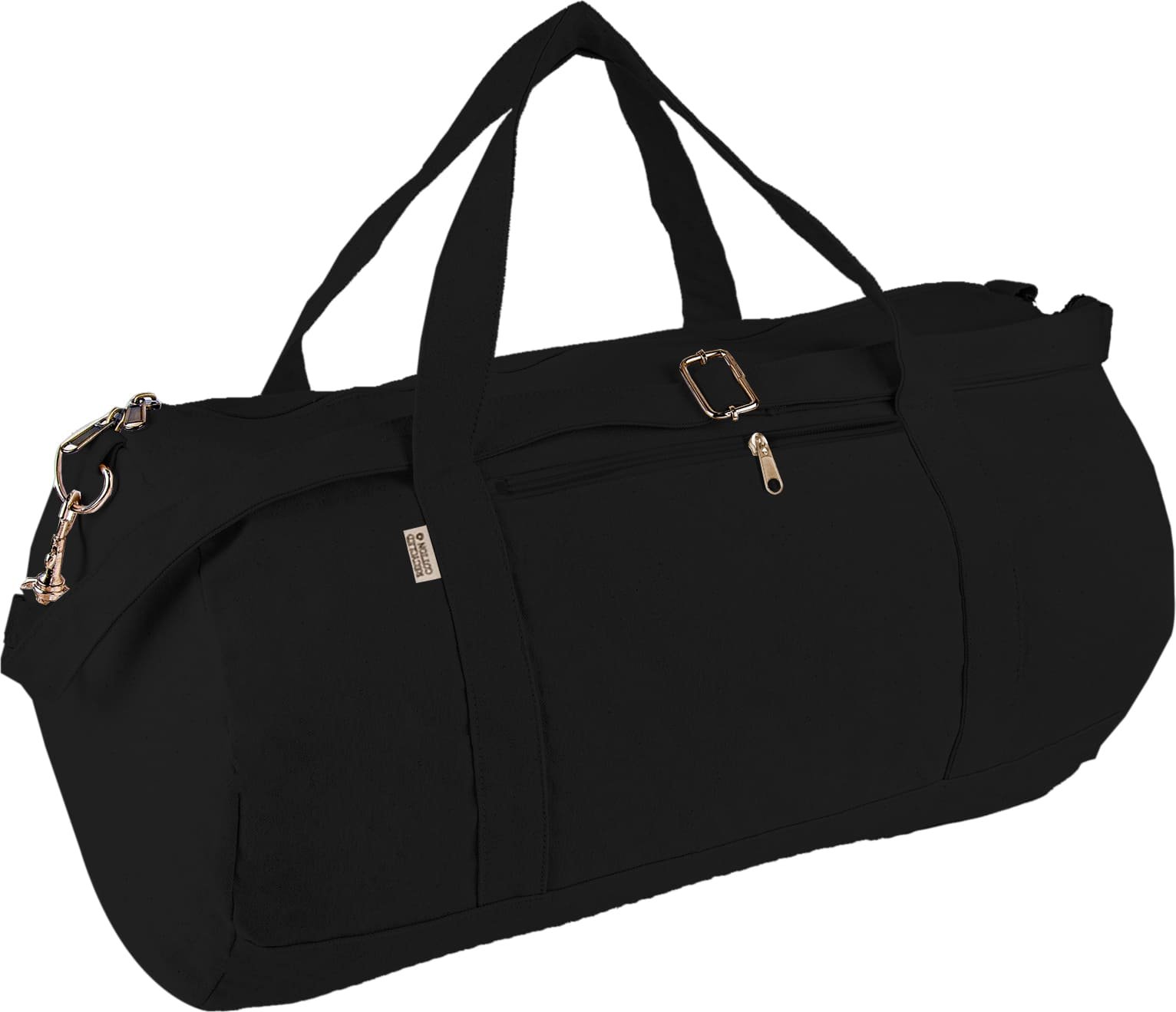 PUEBLA - GRS-certified Recycled Cotton Duffel / Gym Bag - Black - Image 2