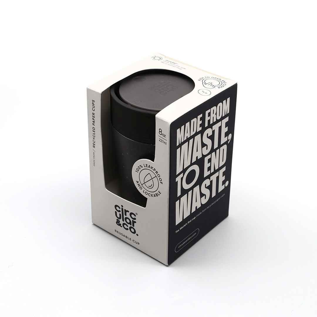 Circular Cup 8oz Grey & Ink - Image 3