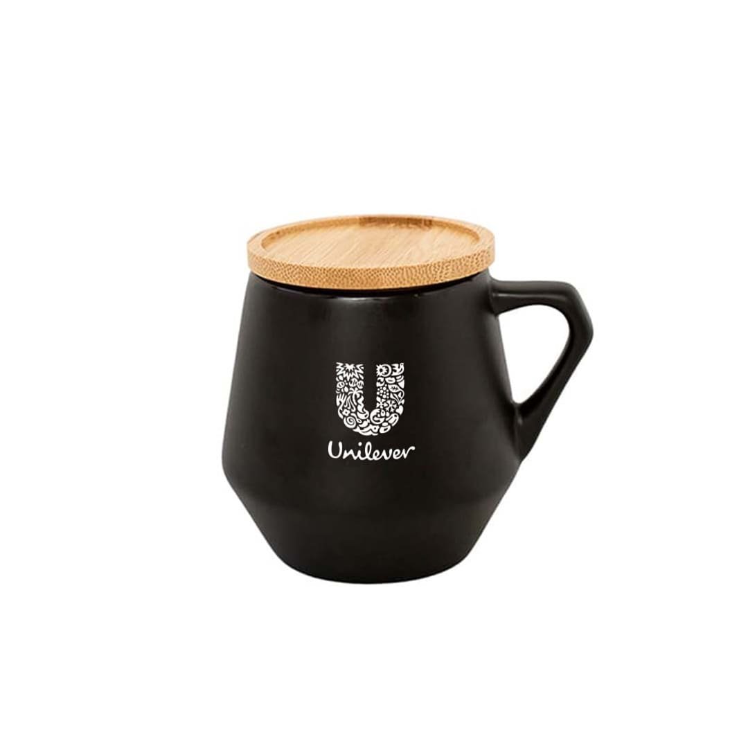 SEVILLA - eco-neutral Ceramic Mug with Bamboo Lid - Black - Image 5