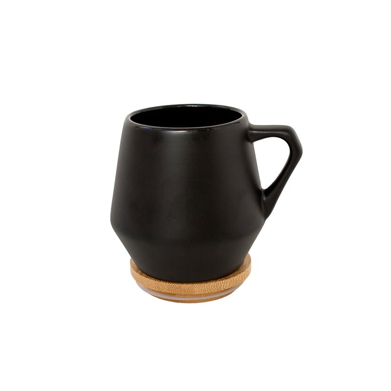 SEVILLA - eco-neutral Ceramic Mug with Bamboo Lid - Black - Image 2