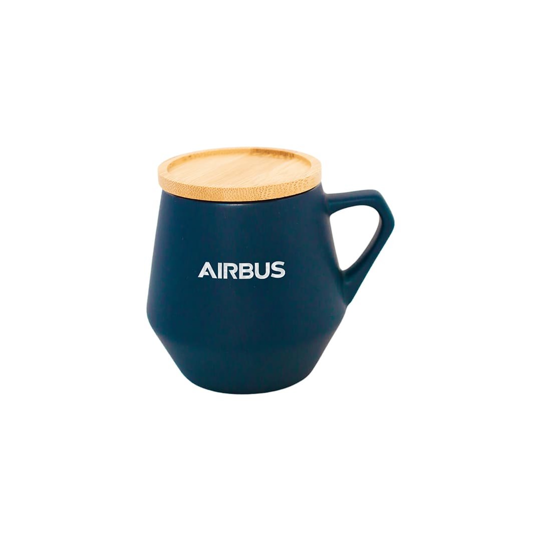SEVILLA - eco-neutral Ceramic Mug with Bamboo Lid - Blue - Image 5