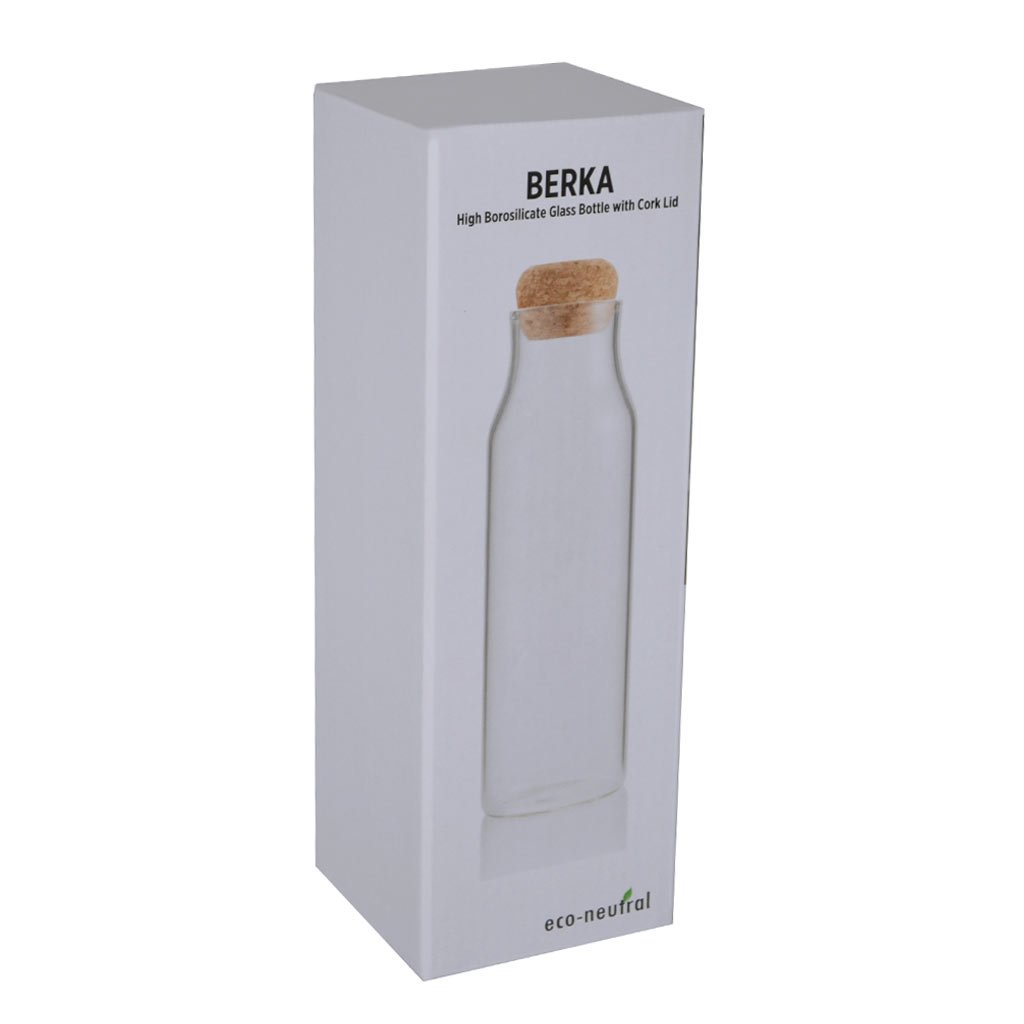 BERKA - Borosilicate Glass Bottle with Cork Lid - 600ml - Image 3