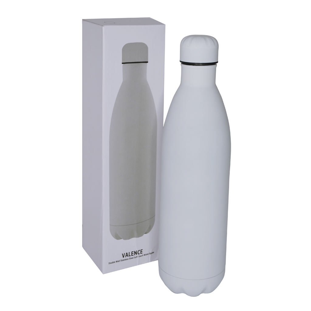 VALENCE - Soft Touch lnsulated Water Bottle - 1L - White - Image 3