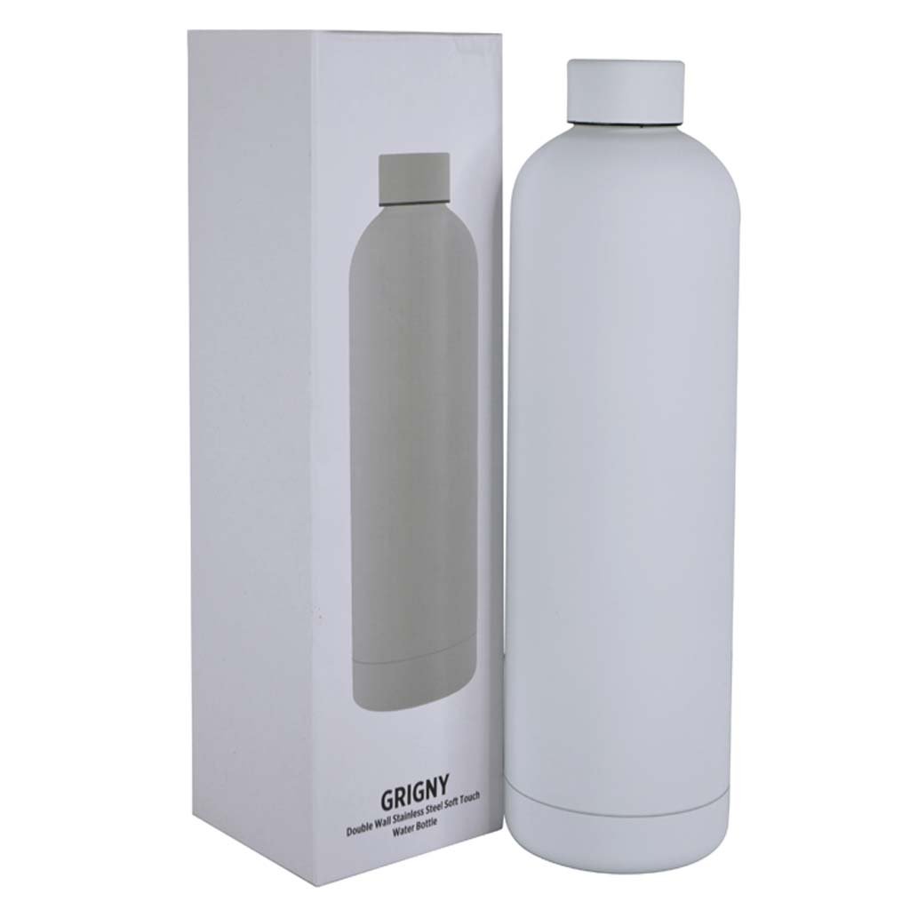 GRIGNY - Soft Touch Insulated Water Bottle - 1000ml - White - Image 2