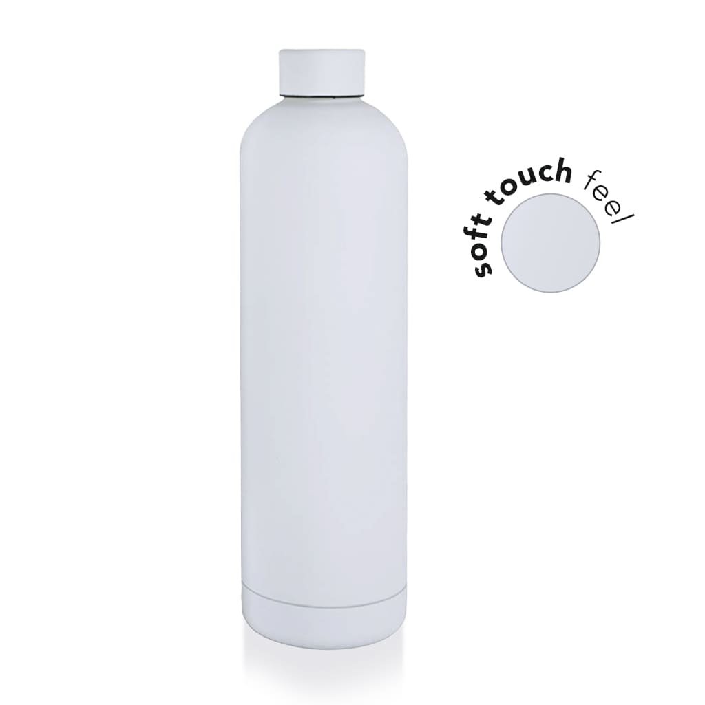 GRIGNY Soft Touch Insulated Water Bottle 1000ml White