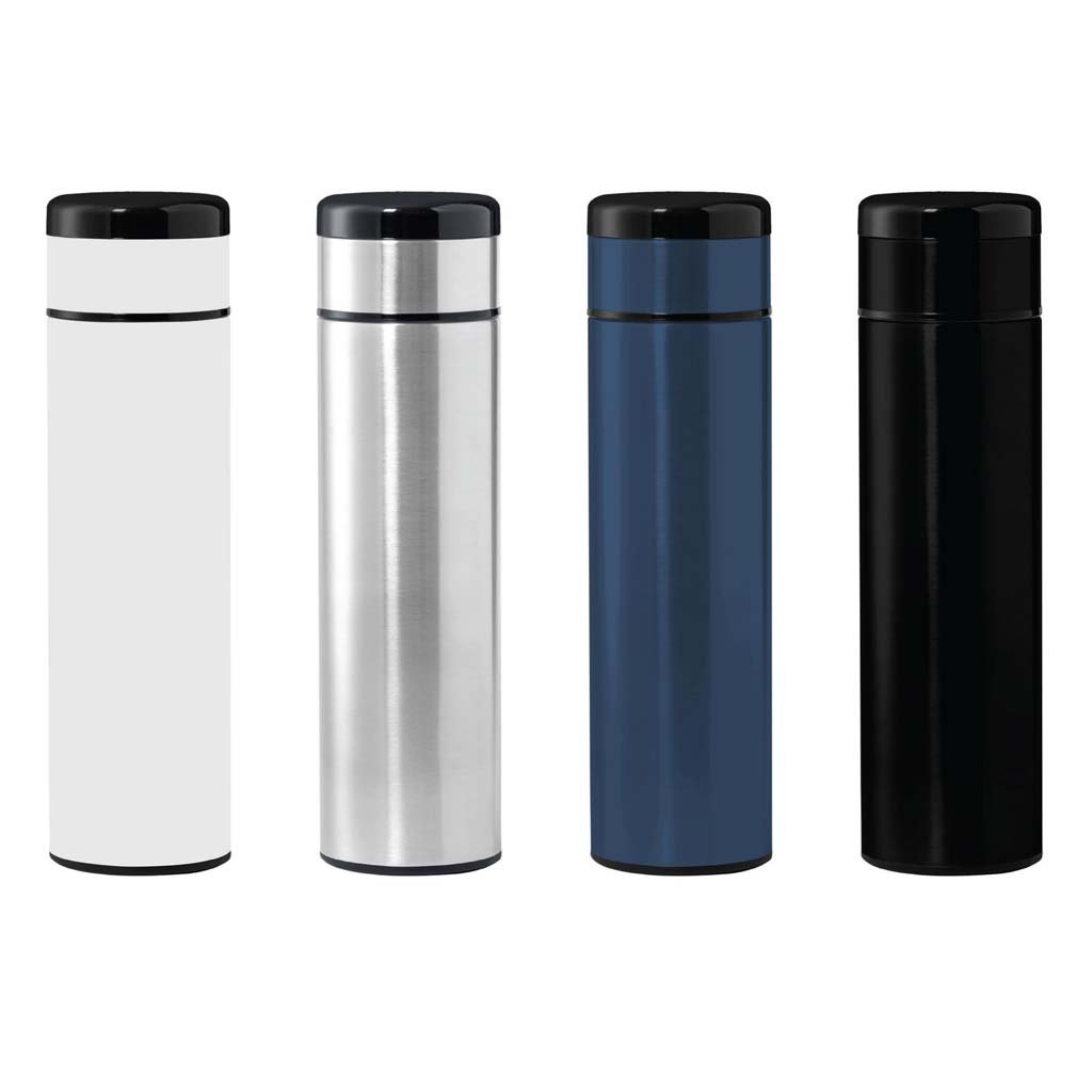 KOVEL - Giftology Double Walled Insulated Flask with Temperature Lid - Black - Image 3
