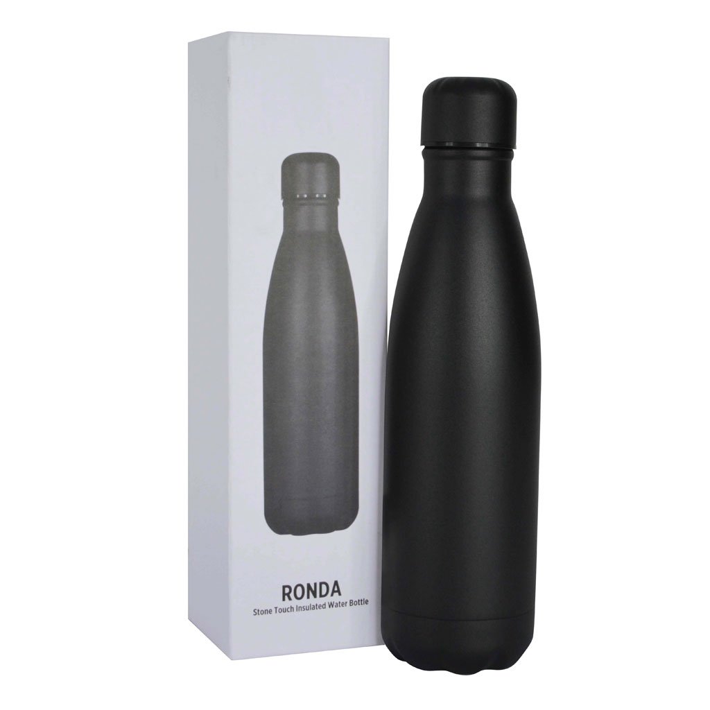 RONDA - Stone Touch Insulated Water Bottle - Black - Image 3