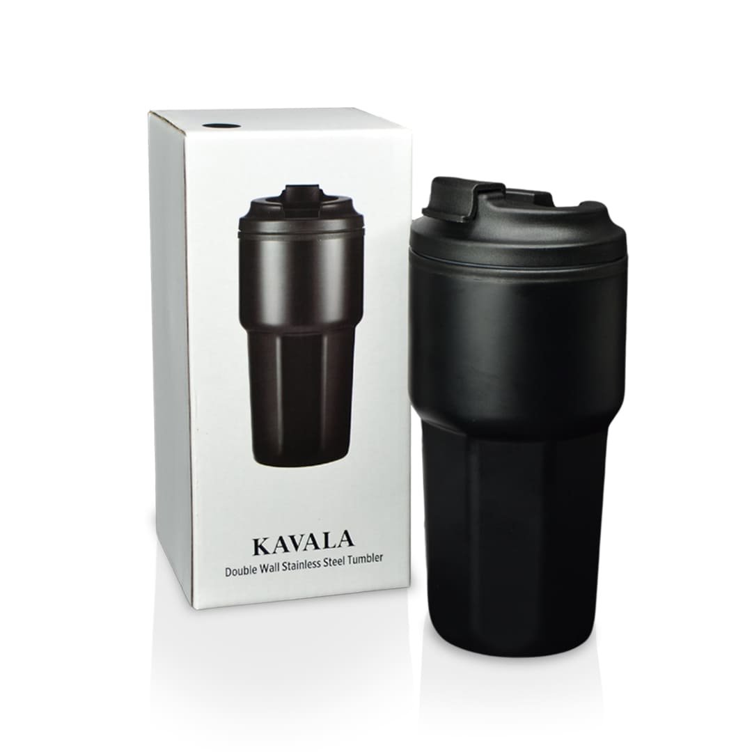 KAVALA - Giftology Steel/PP Double Wall Travel Mug 500ml - Black - Image 3