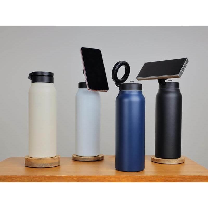 FERRO - Giftology Double Walled Vacuum Bottle with Mag Holder - Black - Image 6