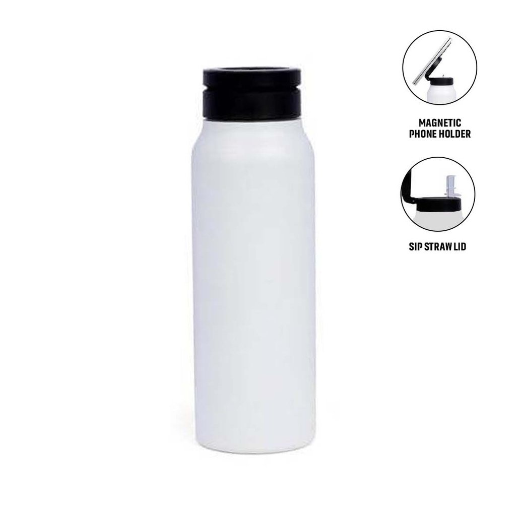 FERRO Magnetic Phone Holder Water Bottle 760ml White