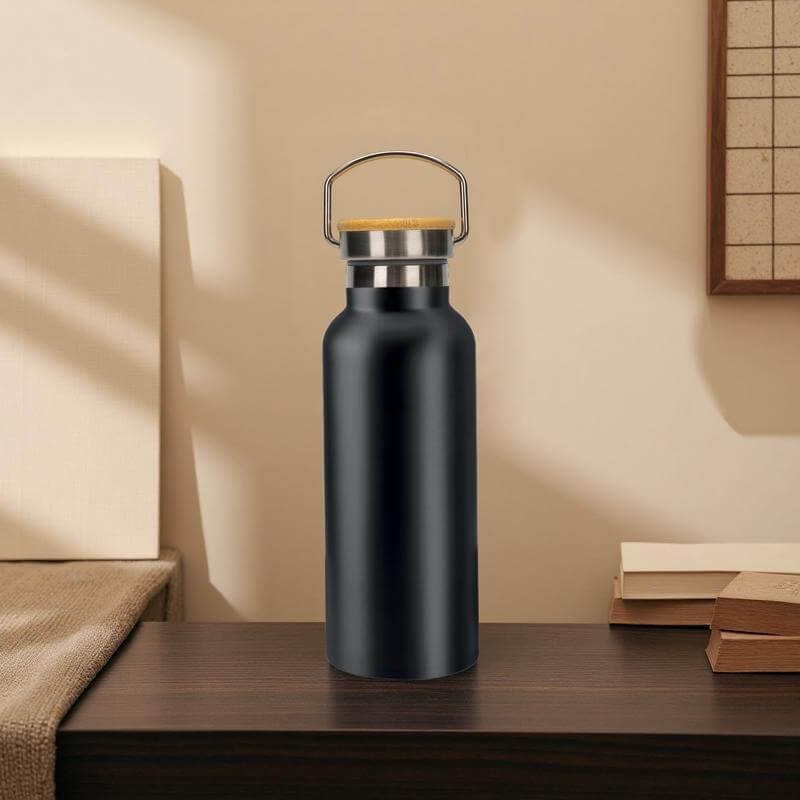 ALMERIA - Giftology Double Wall Stainless Steel Bottle 500ml - Black - Image 2