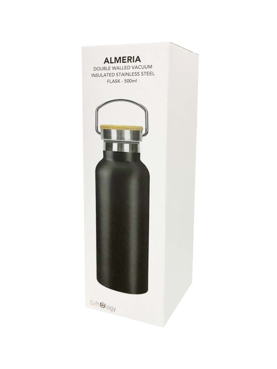 ALMERIA - Giftology Double Wall Stainless Steel Bottle 500ml - Black - Image 5
