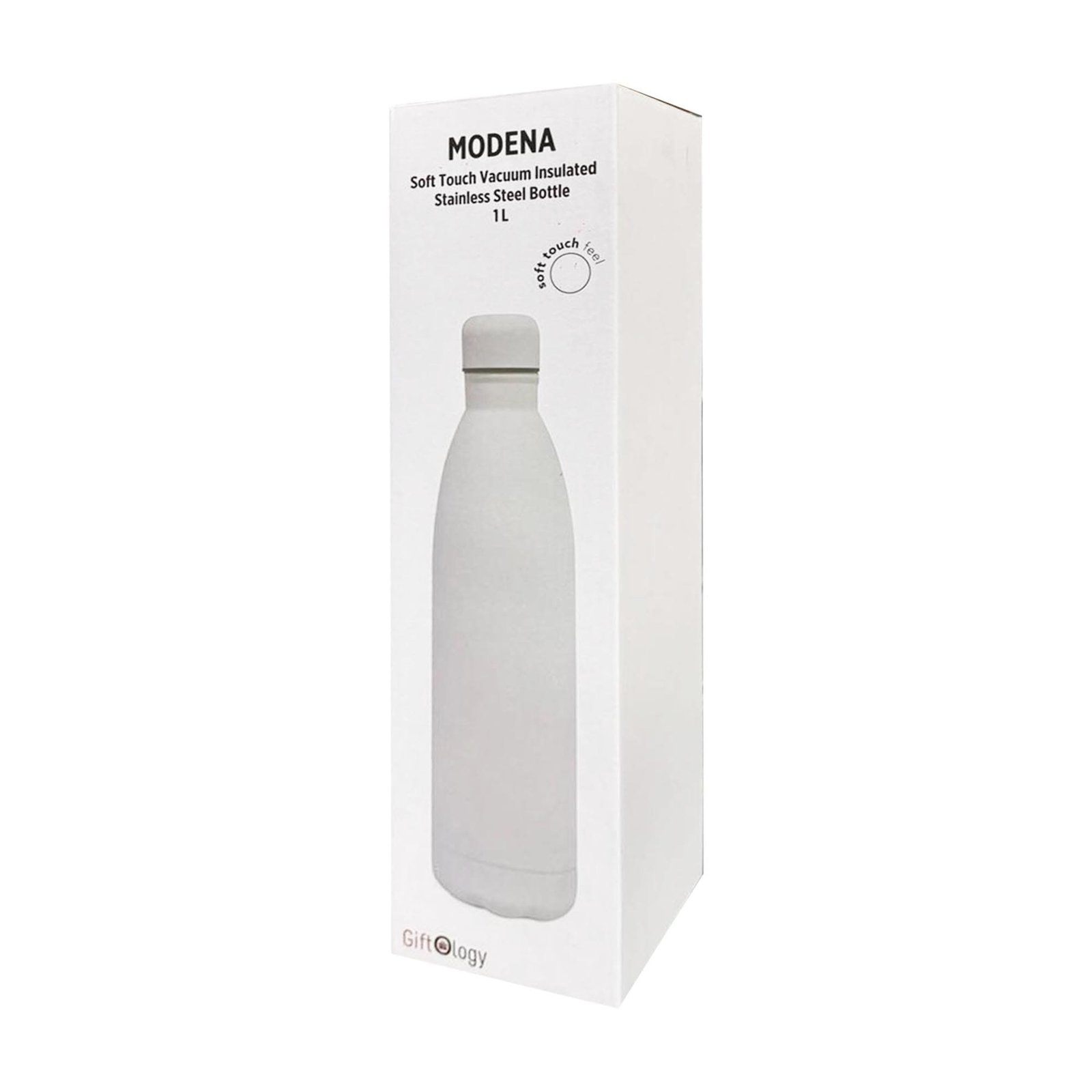 MODENA - Giftology Soft Touch lnsulated Water Bottle - 1L - White - Image 2