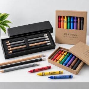 Pencil and crayons
