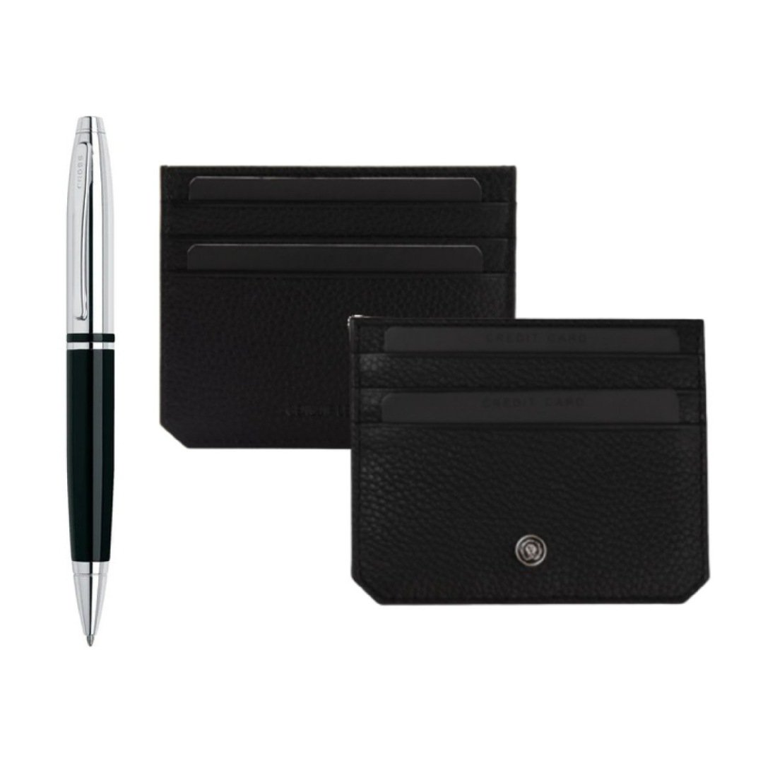 Cross Calais™ Ballpoint Pen with Leather Cardholder Black - Image 2