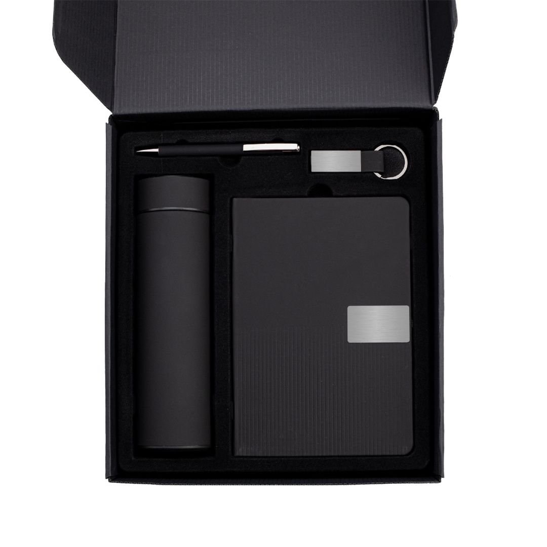 ORION SET Set of Temperature Flask, Notebook, Pen and Keychain Black - Image 2