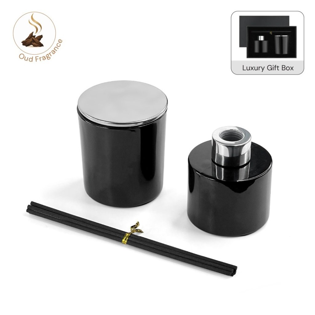 PROVENCE Arabian Oud Scented Candle and Diffuser Set Black