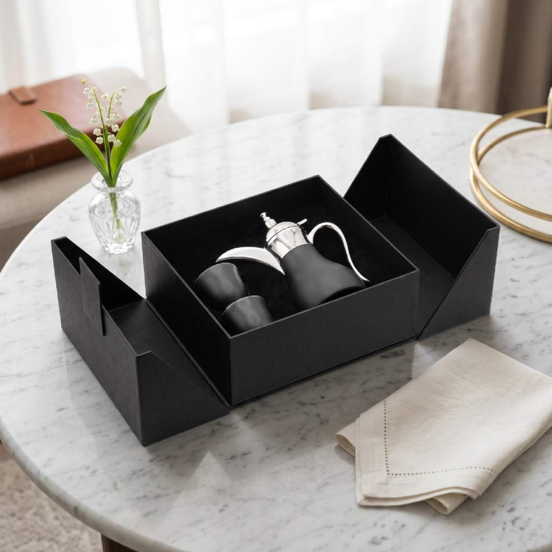 WESAL Hans Larsen Dallah Nano Gift Set with 2 Cava Cups Black / Chrome - Image 3