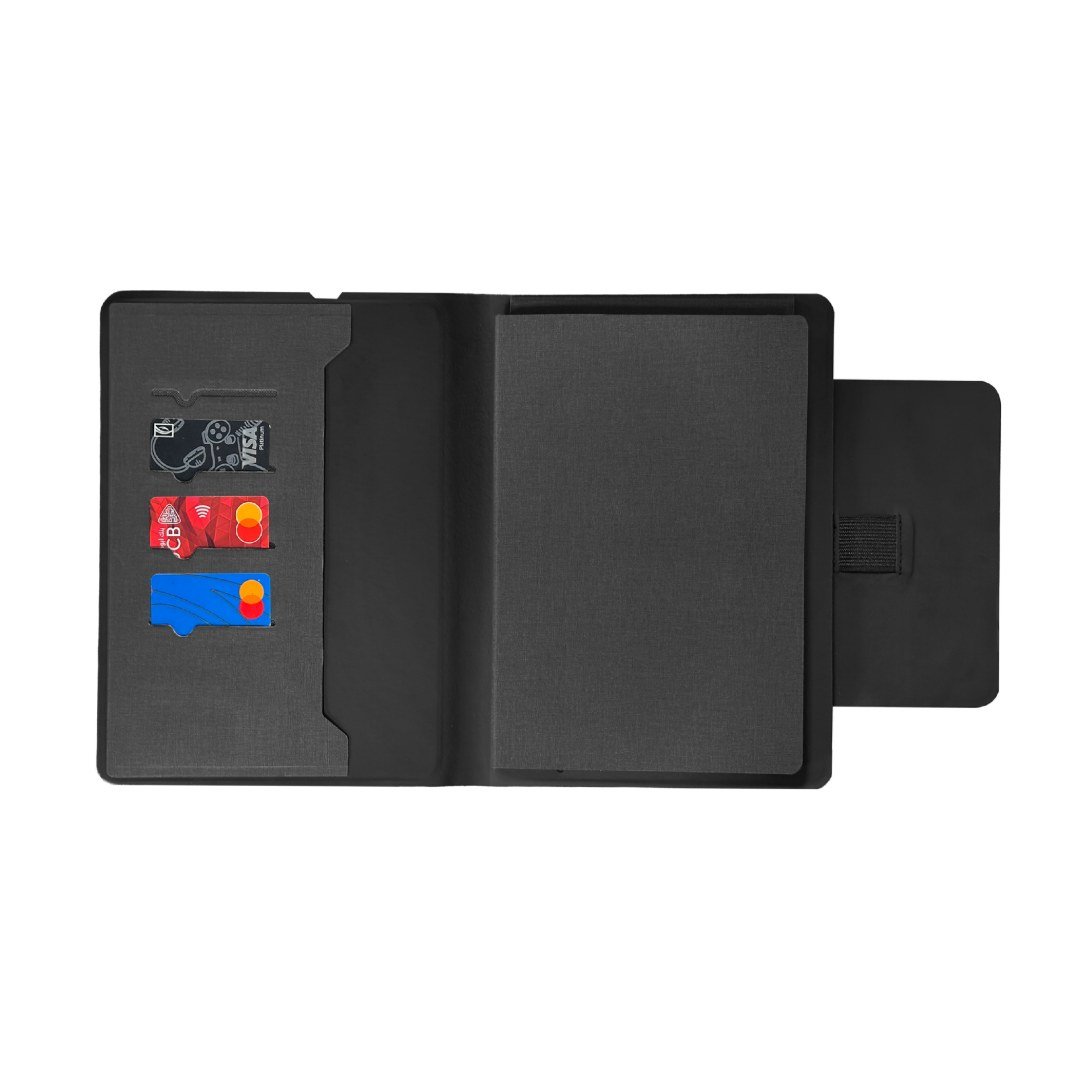 MagFolio A5 PU Portfolio with 15W MagSafe Wireless Charger Black - Image 3