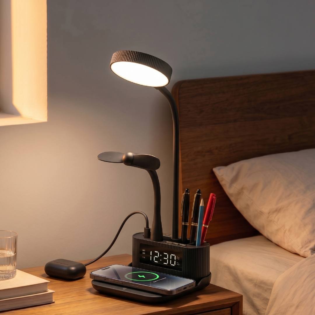VELTRIX 6-in-1 Multifunctional Desk Lamp Black - Image 3